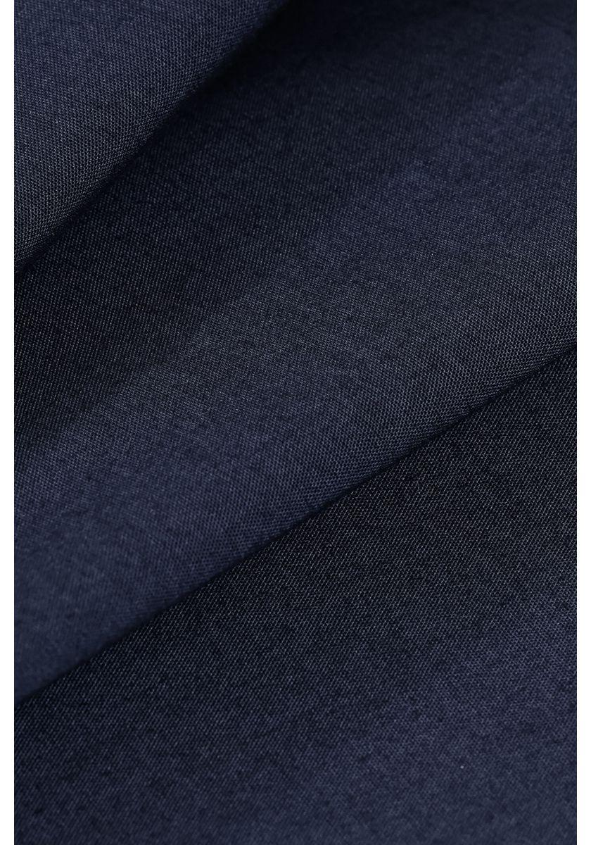 Camisa Aramis Slim Tricoline Stretch Liso Marinho - 5