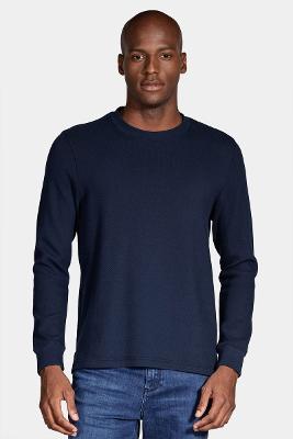 Camiseta Aramis Manga Longa Textura Azul Marinho