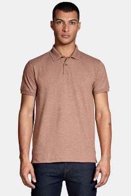 Polo Aramis Piquet Gola Jacquard Caramelo
