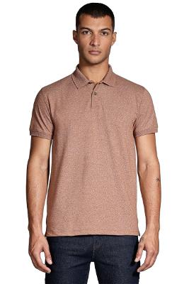 Polo Aramis Piquet Gola Jacquard Caramelo