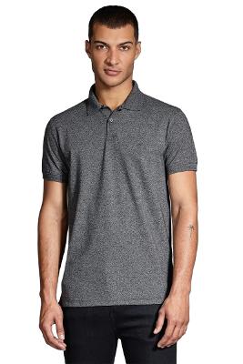 Polo Aramis Piquet Gola Jacquard Preto