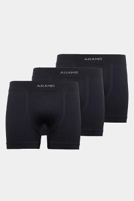 Kit Aramis 3 Cuecas Boxer Sem costura Preto