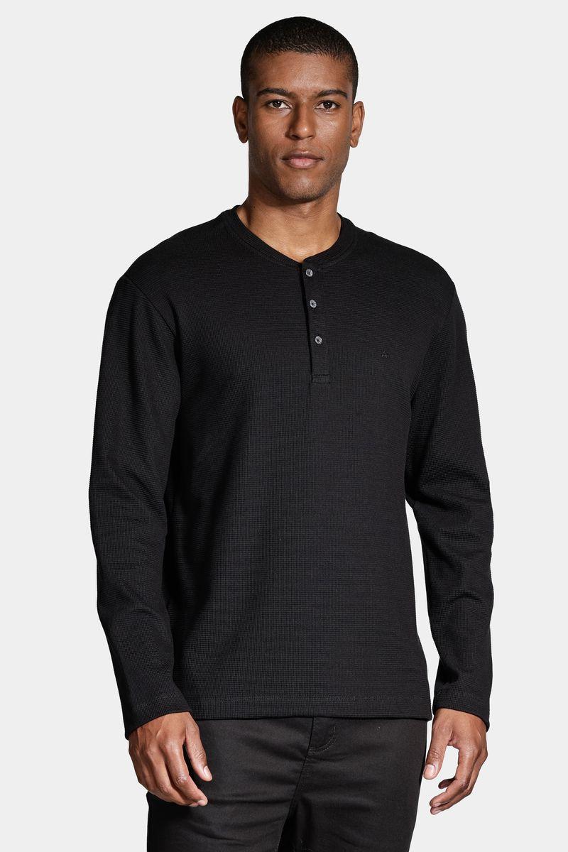 Camiseta Aramis Manga Longa Portuguesa Quadrile Preto - 1