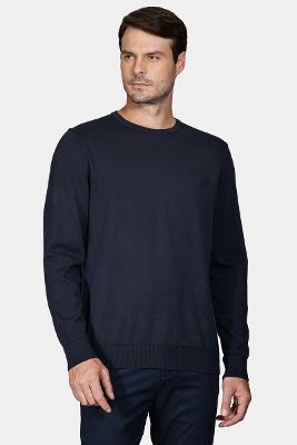 Tricot Aramis Manga Longa Gola Careca Marinho