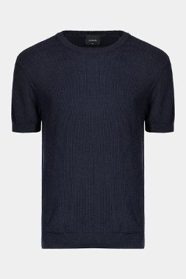 Tricot Aramis Manga Curta Marinho