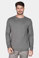 Tricot Aramis Manga Longa Jacquard Zigue Zague Grafite - 1