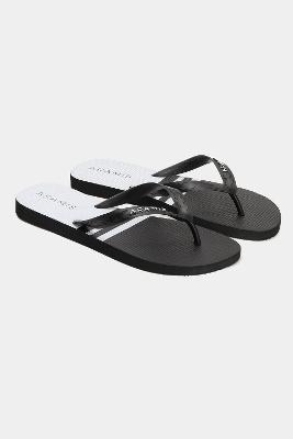 Chinelo Aramis Tiras Branco e Preto