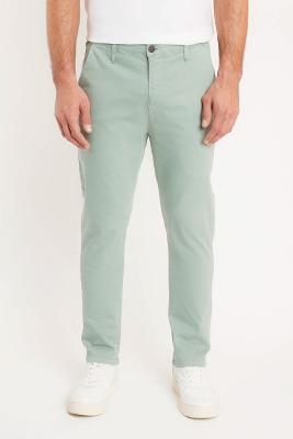 Calça Chino Slim Sarjada Salvia 112