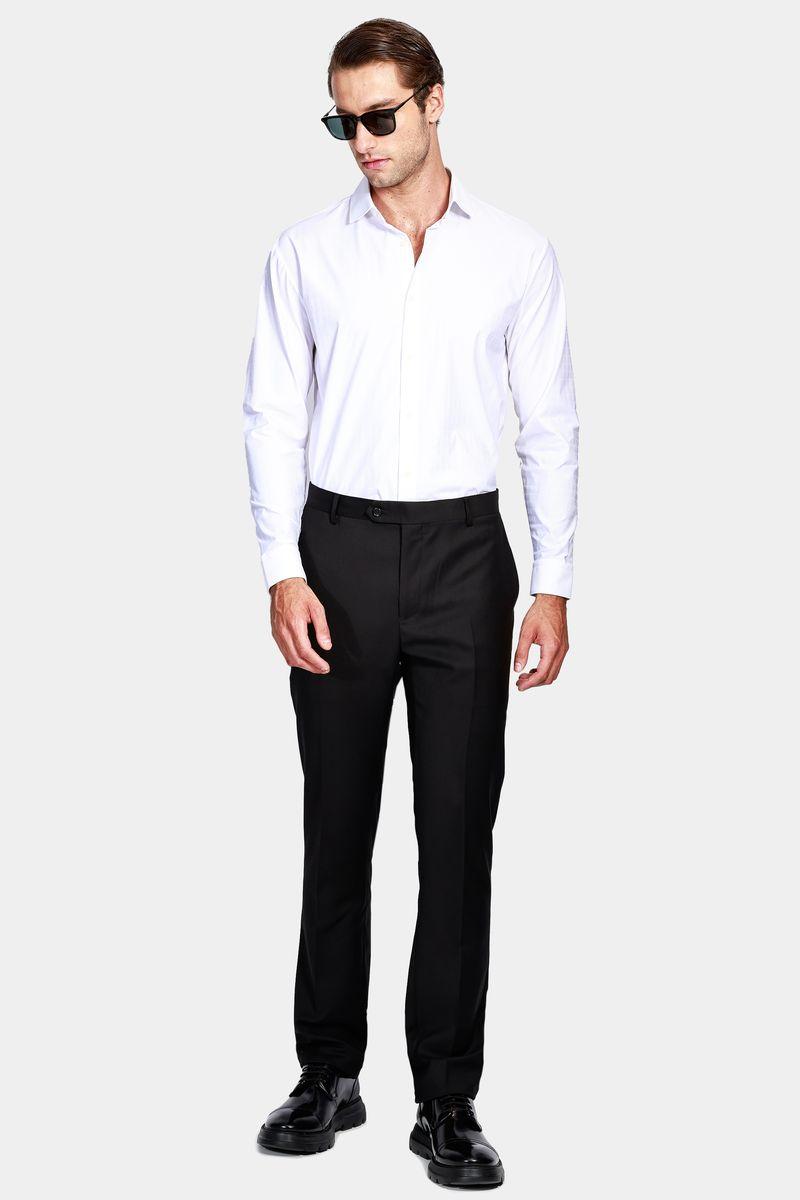 Camisa Manga Longa Cosmo Regular Tech Flex Xadrez Falso Liso Branco - 2