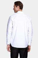 Camisa Manga Longa Cosmo Regular Tech Flex Xadrez Falso Liso Branco - 5