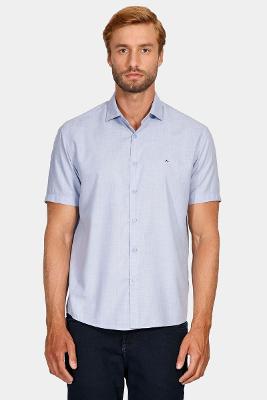 Camisa Regular Melange Azul