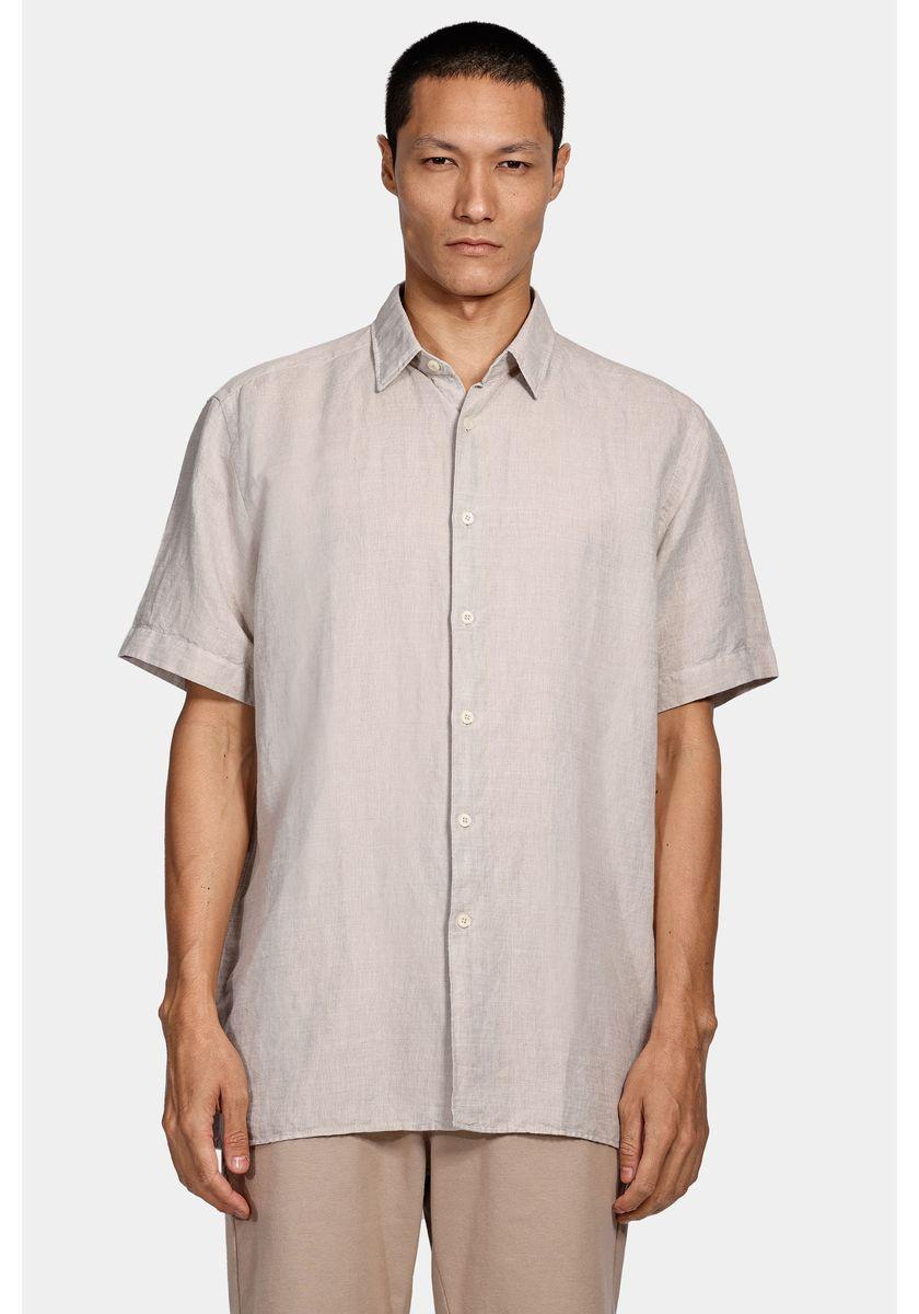 Camisa Aramis Manga Curta Regular Linho Martinelli Caqui - 1