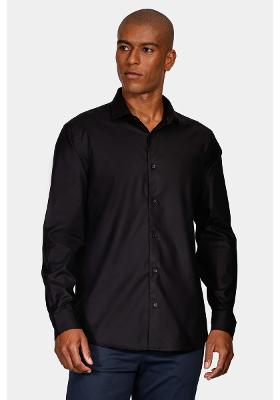 Camisa Aramis Manga Longa Slim Sarja Pima Stretch Preto