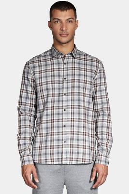 Camisa Aramis Manga Longa Regular Flanela Marrom