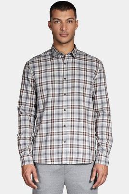 Camisa Aramis Manga Longa Regular Flanela Marrom