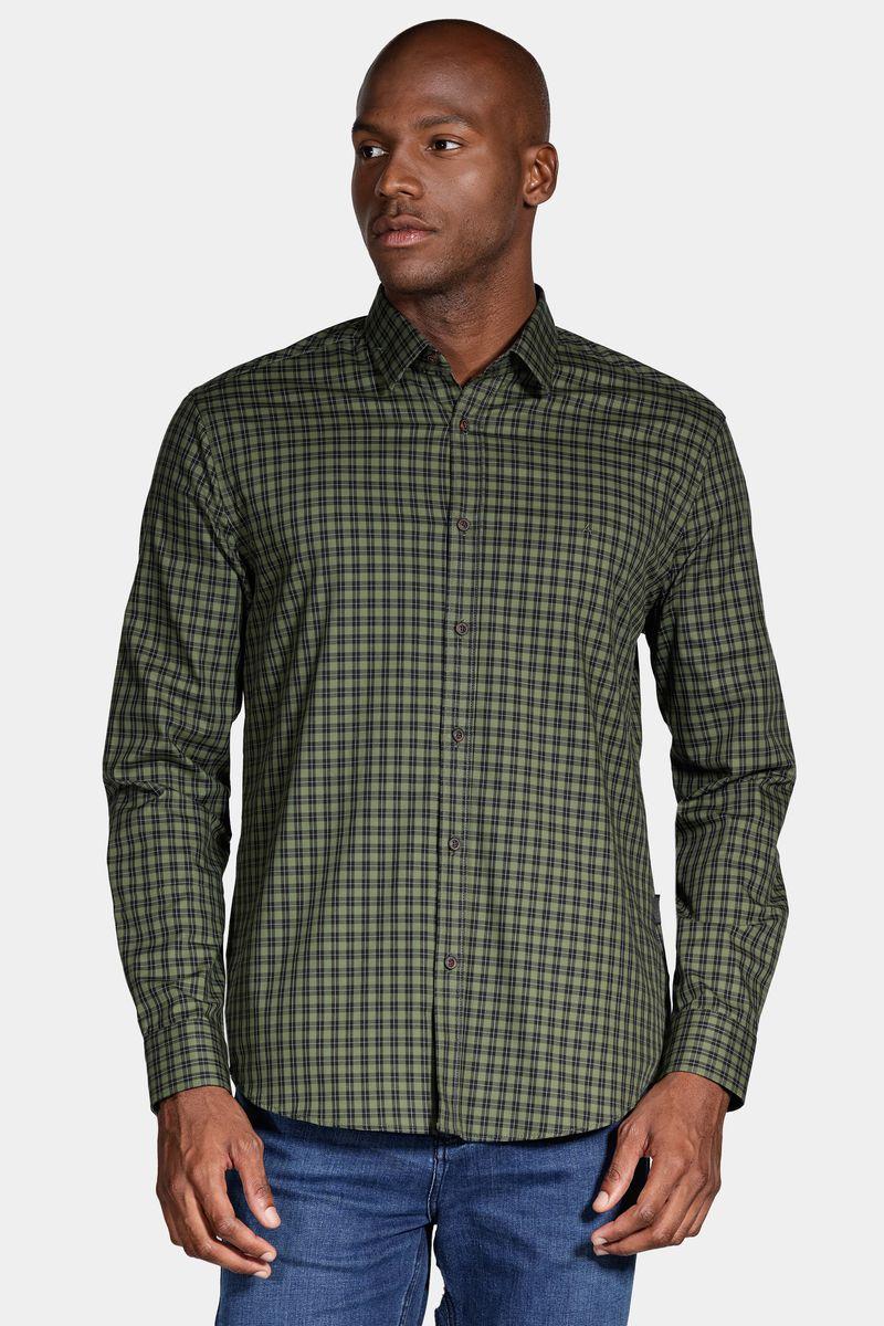 Camisa Aramis Manga Longa Stretch Xadrez Verde - 1