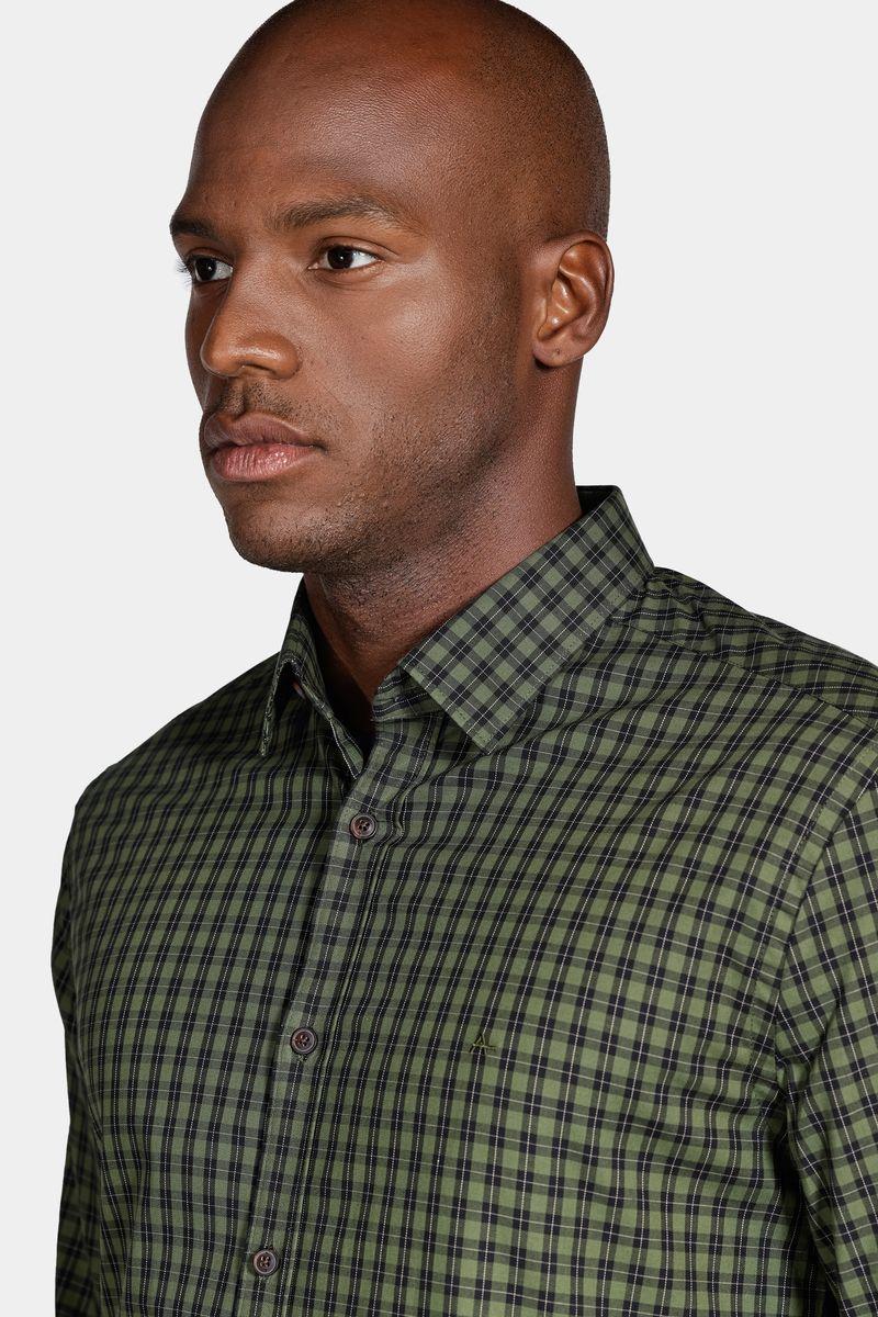 Camisa Aramis Manga Longa Stretch Xadrez Verde - 3
