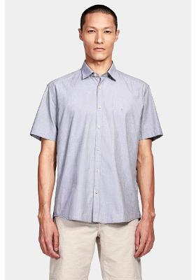 Camisa Aramis Manga Curta Slim Algodão Egípcio Grafite