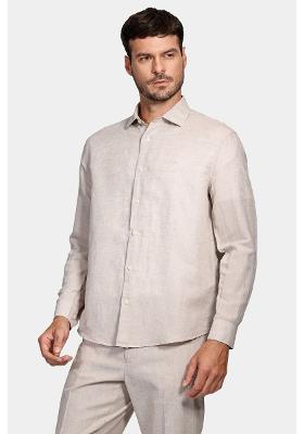 Camisa Manga Longa Move Regular Linho Algodão Martinelli Cáqui