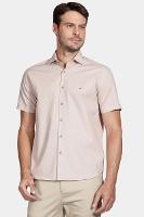 Camisa Regular Fil a Fil Areia - 1