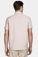 Camisa Regular Fil a Fil Areia