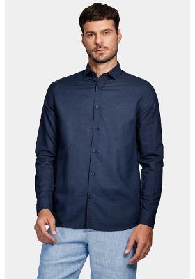 Camisa Manga Longa Move Regular Linho Algodão Martinelli Marinho
