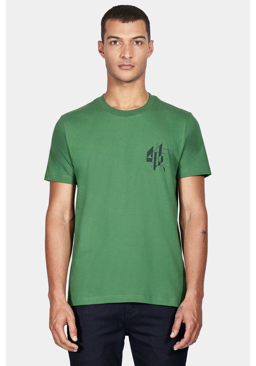 Camiseta Aramis Manga Curta Linha Geométricas Verde Bandeira - 1