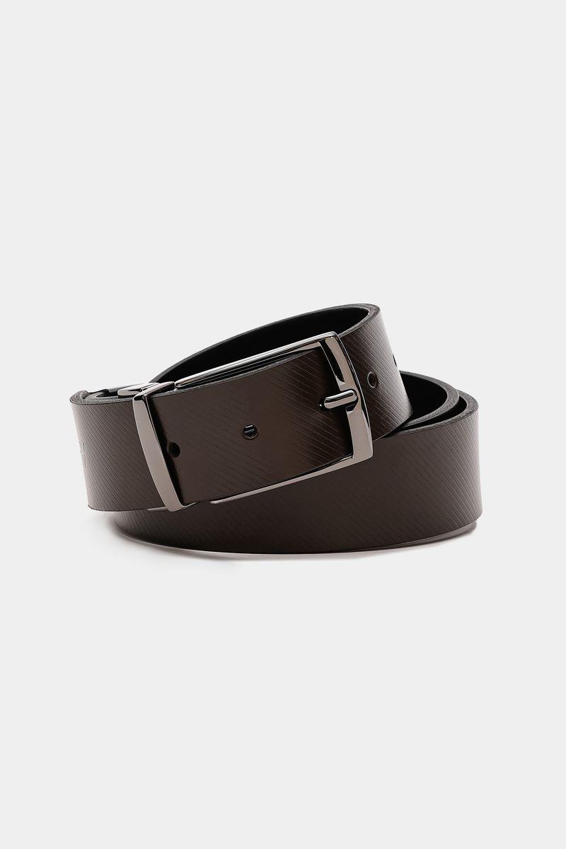 Cinto Aramis Dupla Face Estampado 35mm Café Com Preto - 1