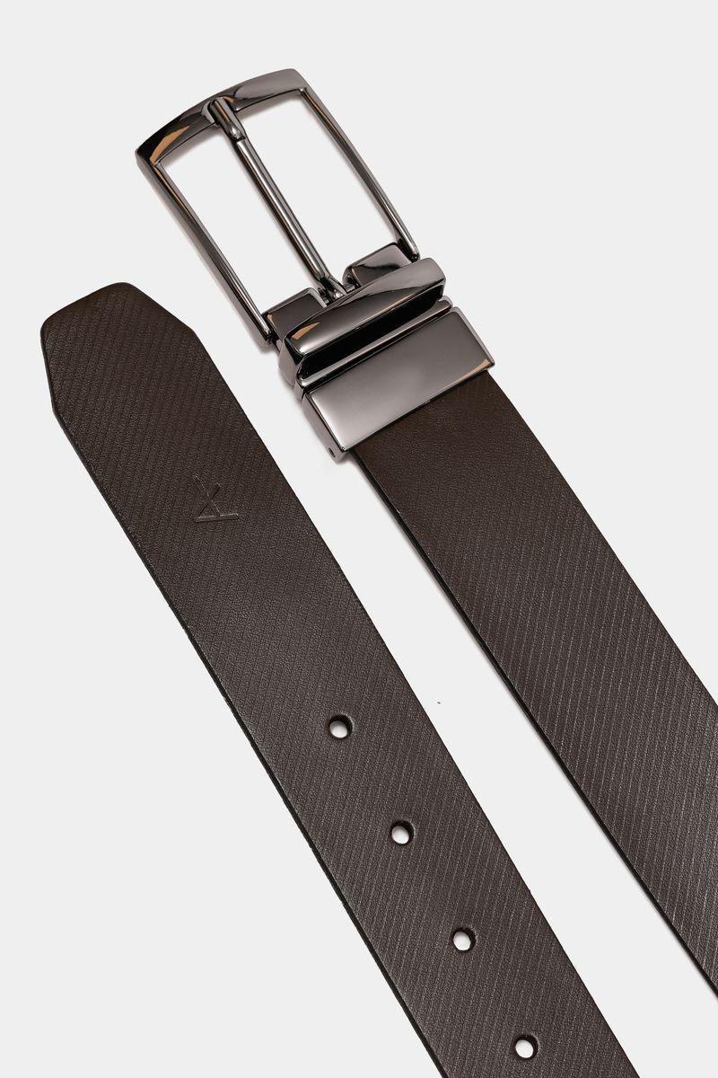 Cinto Aramis Dupla Face Estampado 35mm Café Com Preto - 3