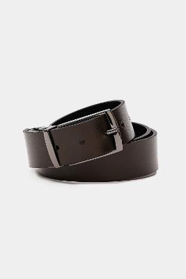 Cinto Aramis Dupla Face Estampado 35mm Café Com Preto