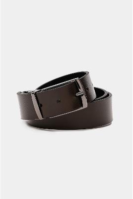 Cinto Aramis Dupla Face Estampado 35mm Café Com Preto