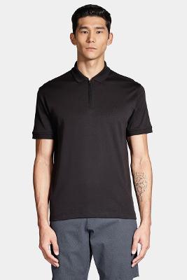 Polo Aramis Manga Curta Malha Dupla Pima Preto