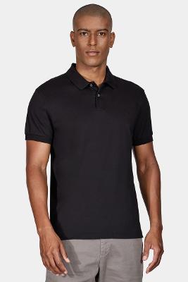 Polo 1/2 Malha Lisa Preto