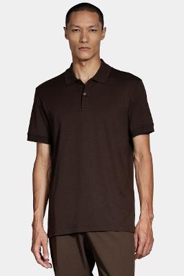 Polo Aramis Interlock Pima Marrom Café