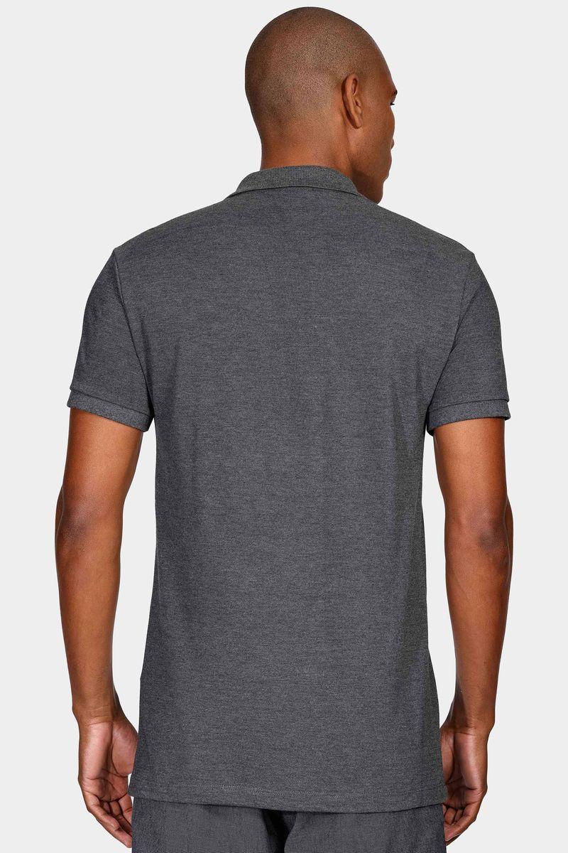 Polo Manga Curta Lisa Piquet Grafite Mescla - 4