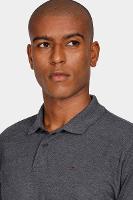 Polo Manga Curta Lisa Piquet Grafite Mescla - 3