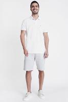 Polo Manga Curta Lisa Piquet Branco - 2