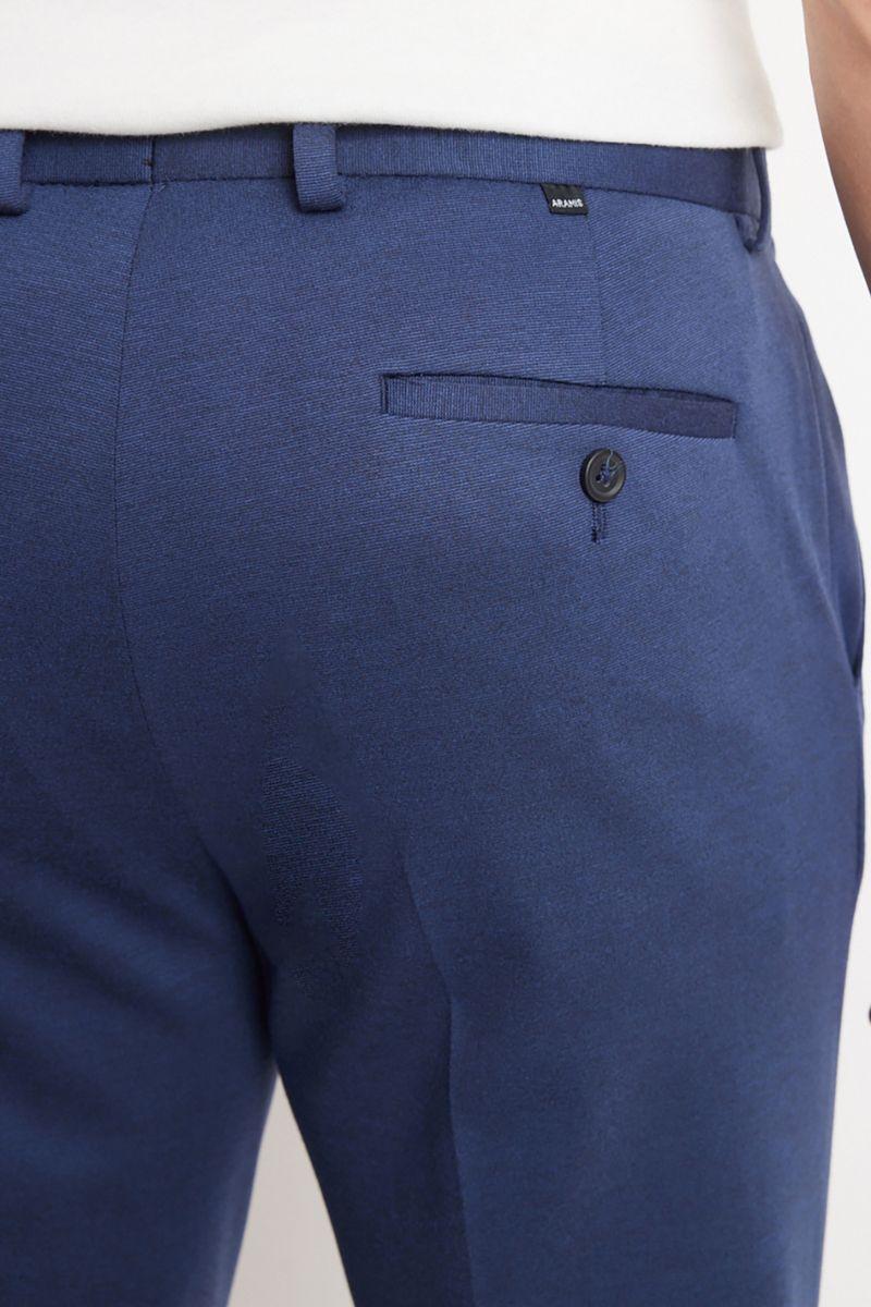 Calça Alfaiataria Cós Ajustável Marinho - 4