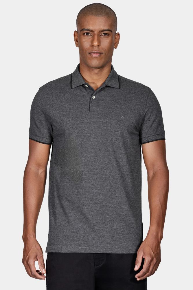 Polo Aramis Classic 1 Friso Grafite M. Com Preto - 1