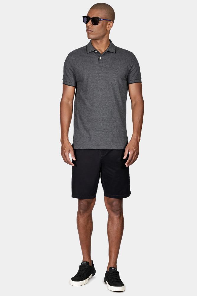 Polo Aramis Classic 1 Friso Grafite M. Com Preto - 2