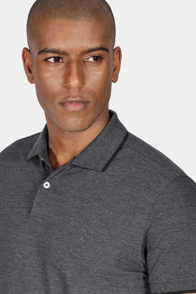 Polo Aramis Classic 1 Friso Grafite M. Com Preto - 3