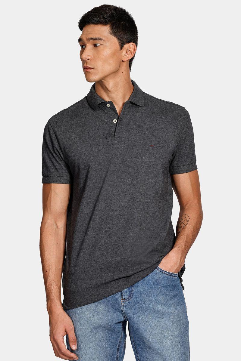 Polo Básica Piquet Grafite Mescla - 1