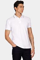 Polo Aramis Básica 4 Frisos Branco e Cinza - 1