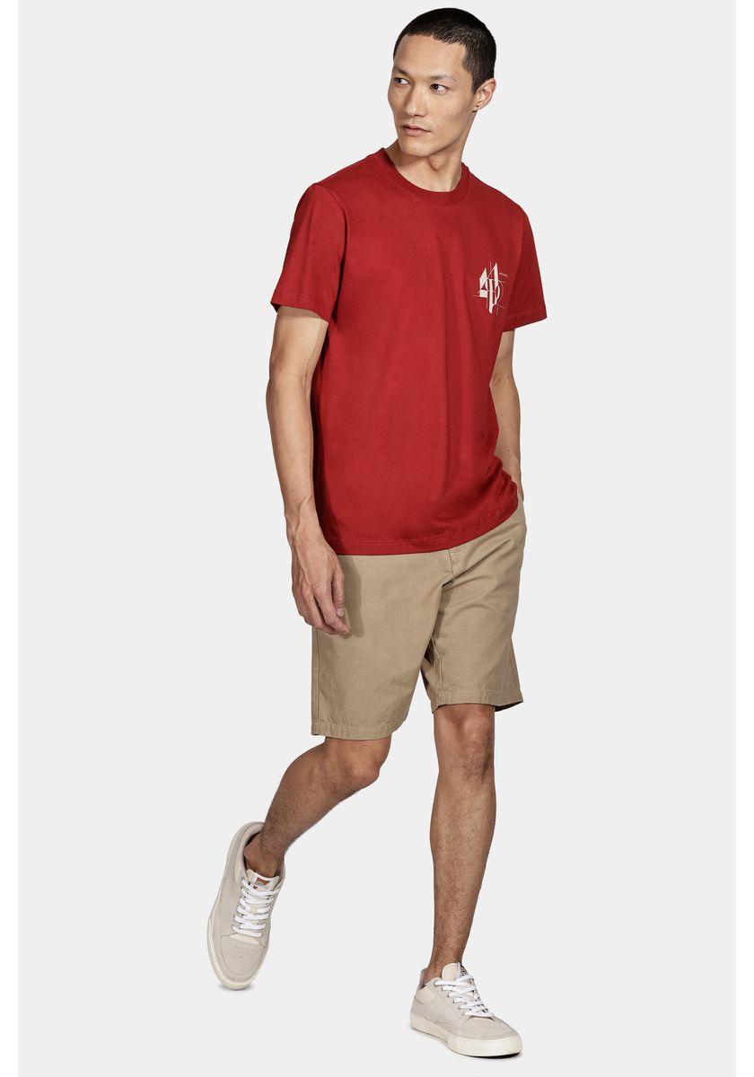 Camiseta Aramis Manga Curta Linhas Geométricas Vermelho - 2