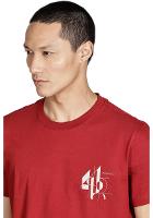 Camiseta Aramis Manga Curta Linhas Geométricas Vermelho - 3