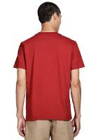 Camiseta Aramis Manga Curta Linhas Geométricas Vermelho