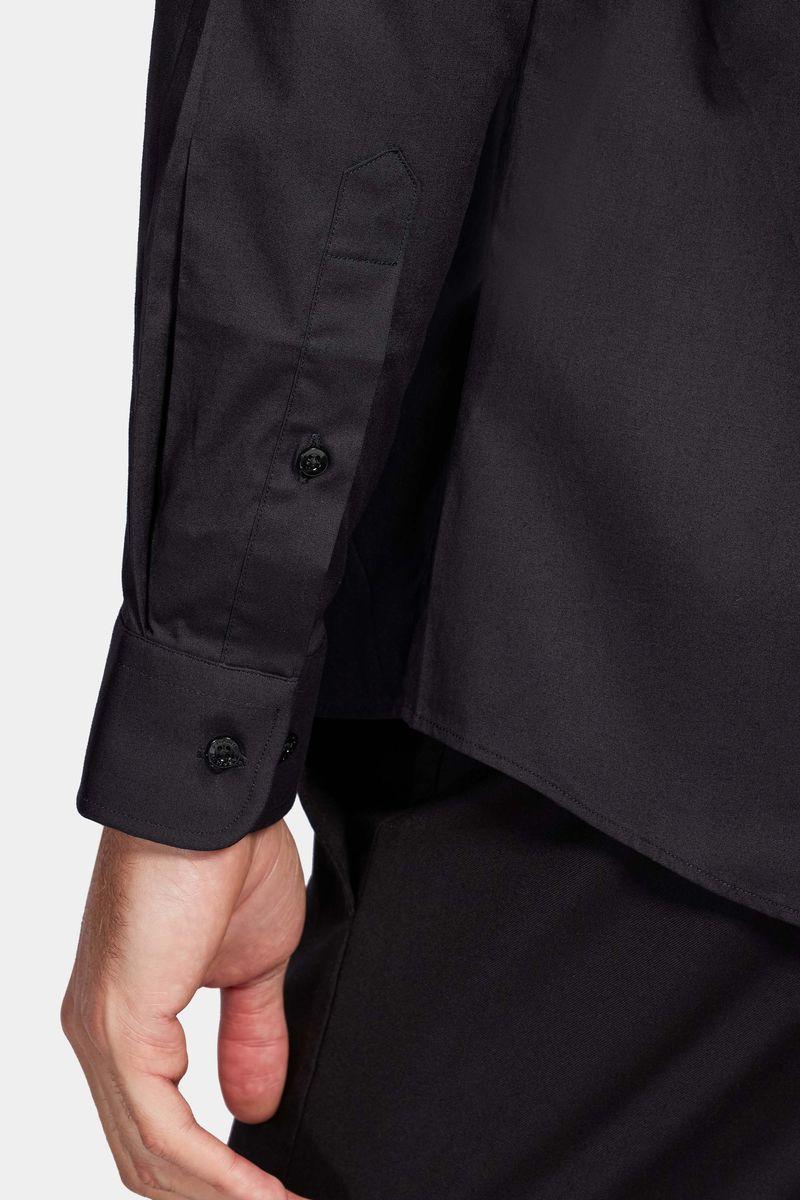 Camisa Aramis Manga Longa Slim Tricoline Stretch Liso Preto - 4