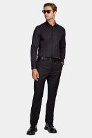 Camisa Aramis Manga Longa Slim Tricoline Stretch Liso Preto - 2