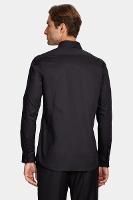 Camisa Aramis Manga Longa Slim Tricoline Stretch Liso Preto - 5