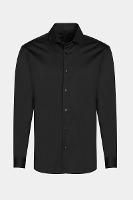 Camisa Aramis Manga Longa Slim Tricoline Stretch Liso Preto - 7